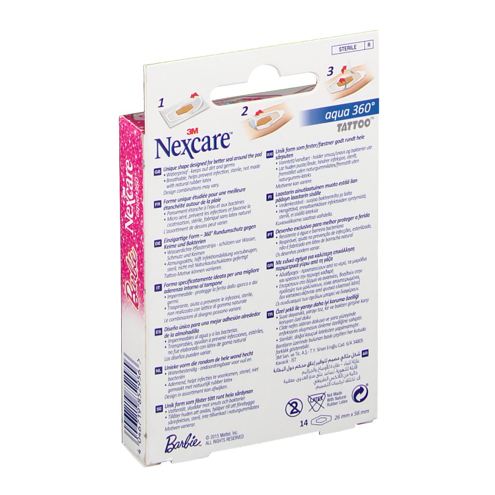 Nexcare 3M Pflasters Aqua 360 Tattoo Barbie shopapotheke.ch