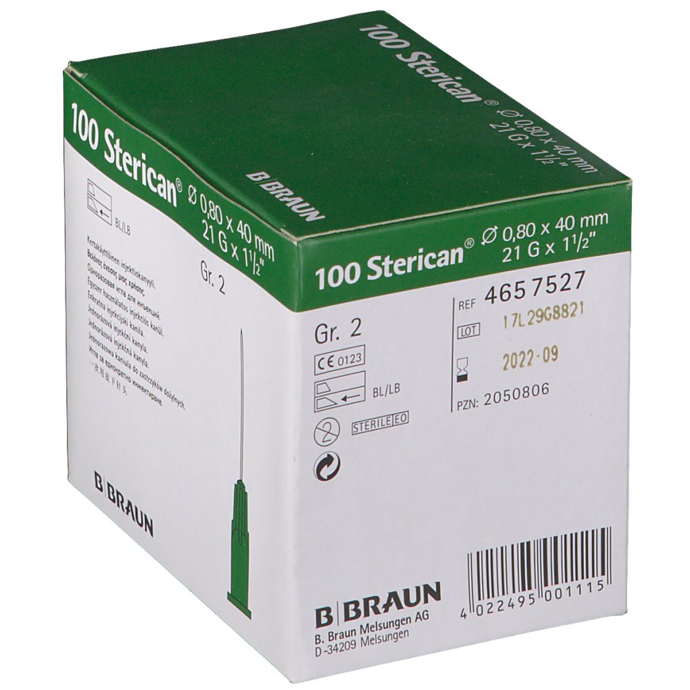 STERICAN Kanülen Luer-Lok 0,80x40 Mm Gr.2 Grün - Shop-apotheke.ch