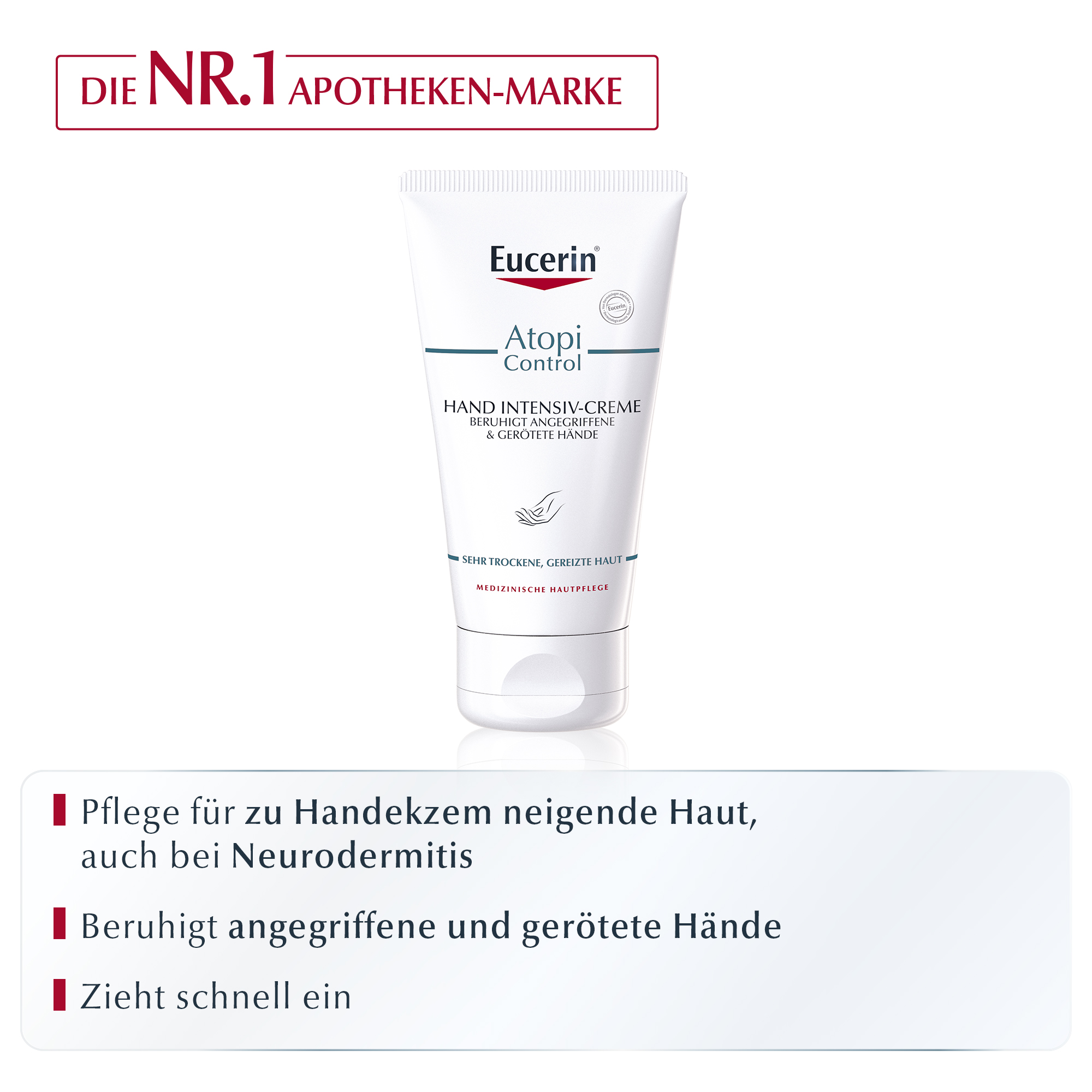 Eucerin® AtopiControl Hand IntensivCreme für Neurodermitis shopapotheke.ch